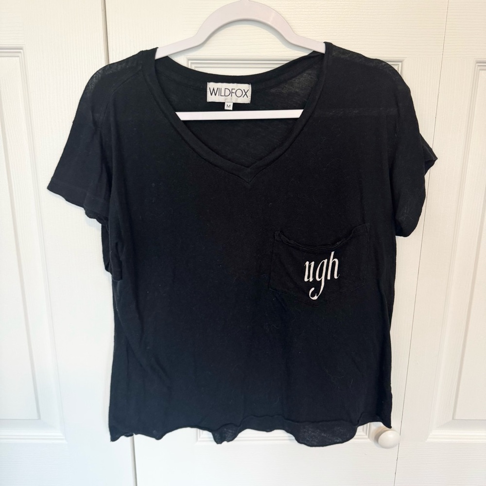 Wildfox “UGH” Black Women's Top - As Is - MEDIUM